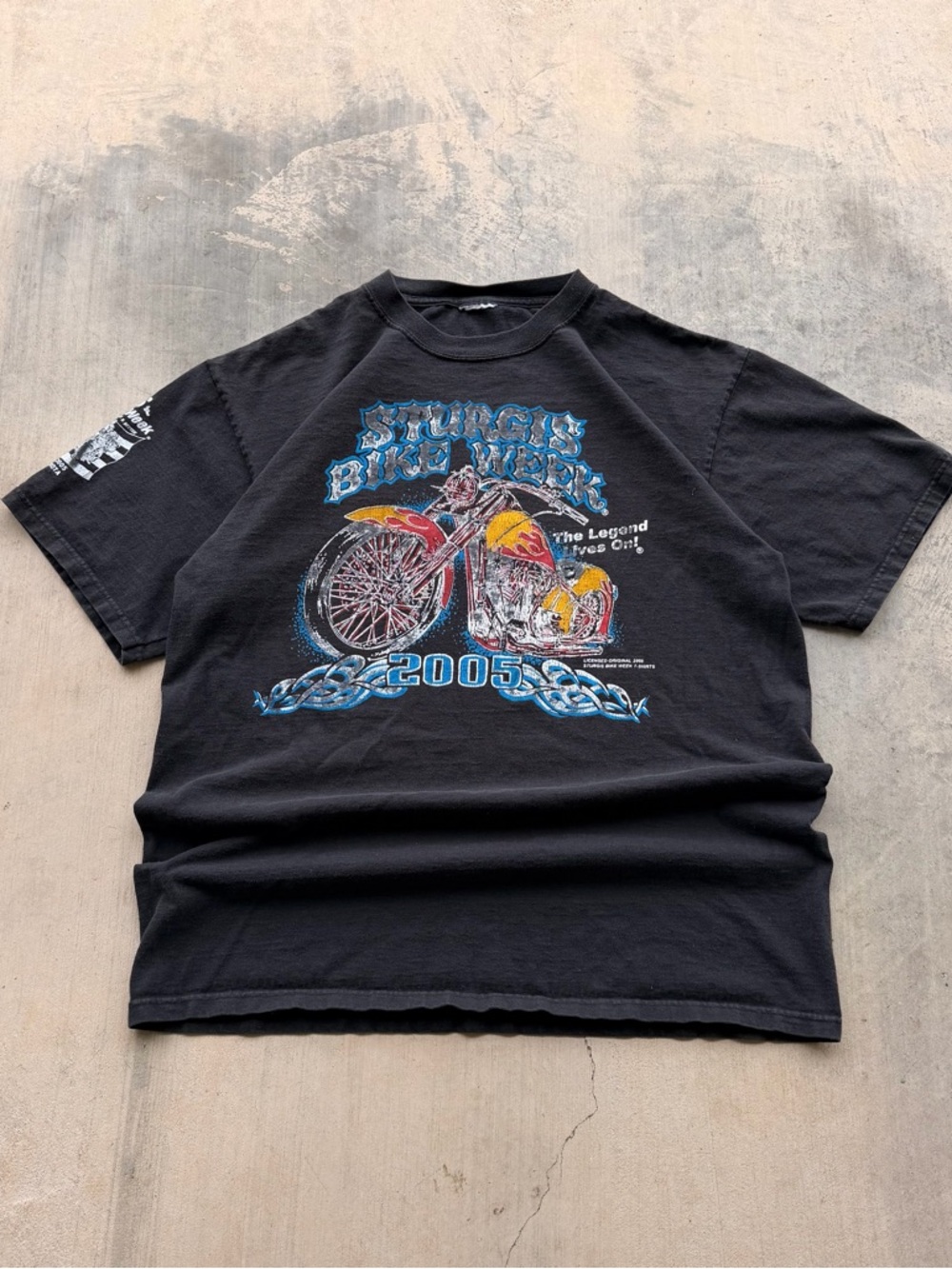 Vintage Tultex Black Sturgis Bike Week 2005 Motorcycle Graphic Tee